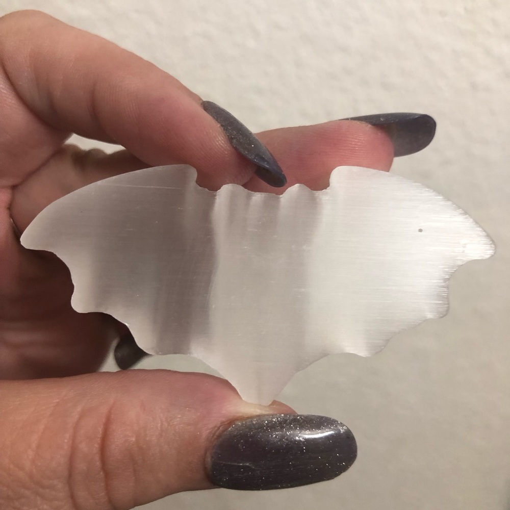 Selenite Carved Bat - Approx: 2.5”